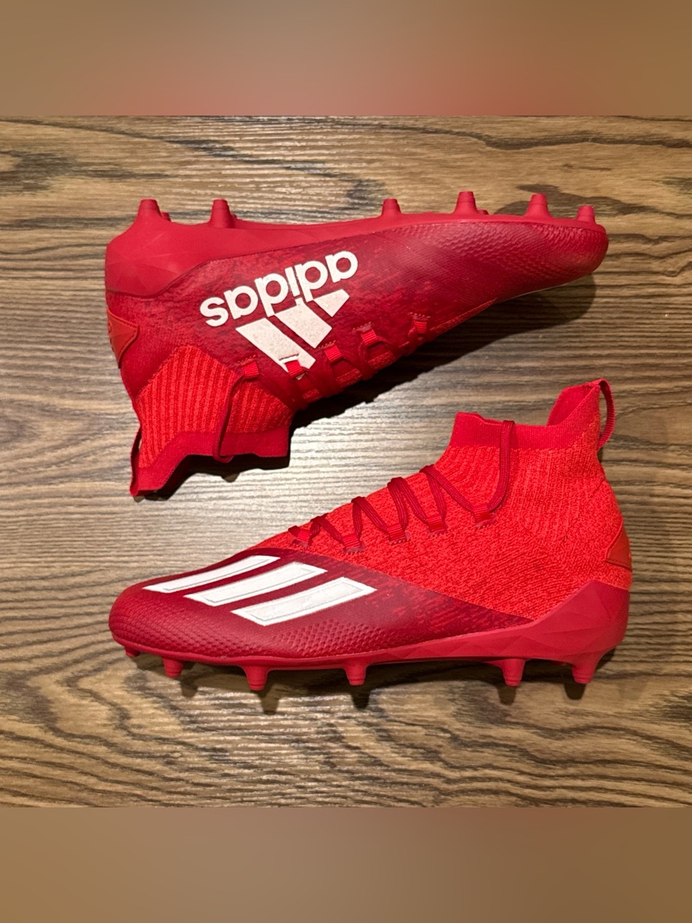 Size 12.5 Adidas Adizero Primeknit SK Football Cleats Red/White FX4784 NEW